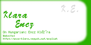 klara encz business card
